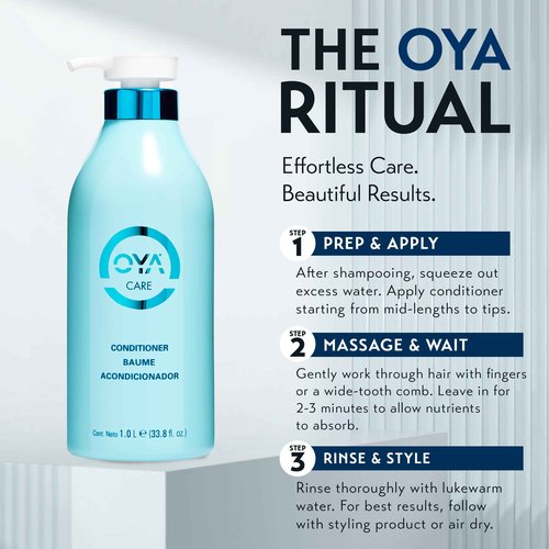 OYA Care Conditioner for Color-Treated Hair – Hydrating & Moisturizing Conditioner for Women & Men – Reduces Frizz, Strengthens Dry & Damaged Hair – For Fine, Thin, Wavy & Frizzy – 1L / 33.8 fl. oz.