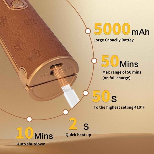 Cordless Hair Straightener, Portable Straightener 2 in 1 for Hair Straightening and Curling, Fast Heating Cordless Flat Iron, 5000mAh Hair Straightener Travel, 210°C/410°F Within Seconds(Urban OL)