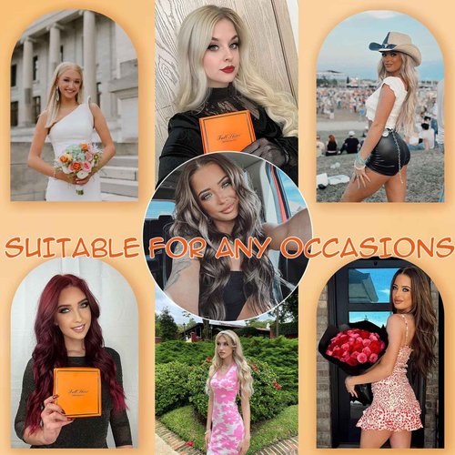 Full Shine Invisible Tape in Hair Extensions Seamless Real Hair Extensions Tape in Dark Brown Roots 3/8/22 Balayage Tape in Hair Extensions 22 Inch and 24 Inch