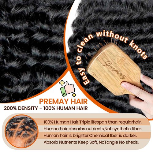 PREMAY Deep Wave 13x4 HD Lace Front Wigs Human Hair 200% Density Bob Wig Human Hair Pre Plucked Short Bob Wigs for Black Women Deep Curly HD Lace Frontal Wigs Natural Color 16 Inch