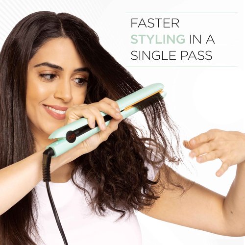 CHI Original Flat Iron Hair Straightener, Ceramic Floating Plates for Smooth Finish, Quick Heat Up Styling Tool, On/Off Switch, 1.25", Mint Mojito
