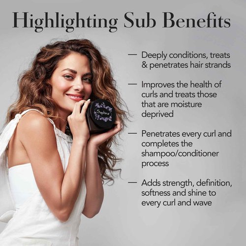 Saphira Divine Mineral Mud for Curly and Wavy Hair, Hair Moisturizer and Deep Conditioning Hair Mask for Shine and Bounce, Sulfate-Free, Paraben-Free, Vegan, 8.5 Ounce