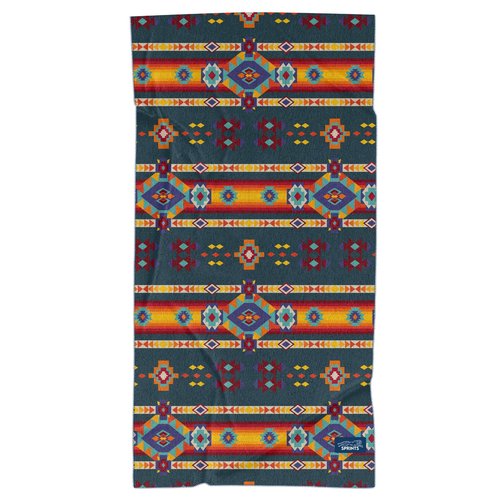 Sprints Athletic Running Towel, Full-Sized, Car Seat Cover - Performance Microfiber (Aztec Artisans & Chocolate Currency)