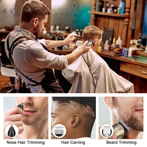 Ufree Beard Trimmer for Men with Cordless Clippers and Trimmers Set, Barber Clippers Hair Cutting Kit, Beard Grooming Kit, Gifts for Men
