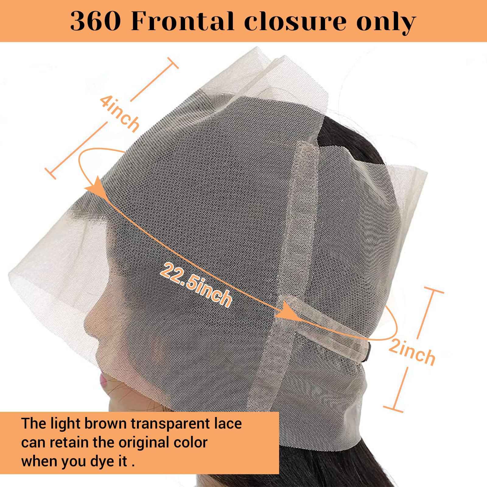 360 Lace Frontal Closure 22 Inch Body Wave Ear To Ear Frontal HD Lace 100% Remy Human Hair 360 HD Transparent Lace 150% Density Natural Color