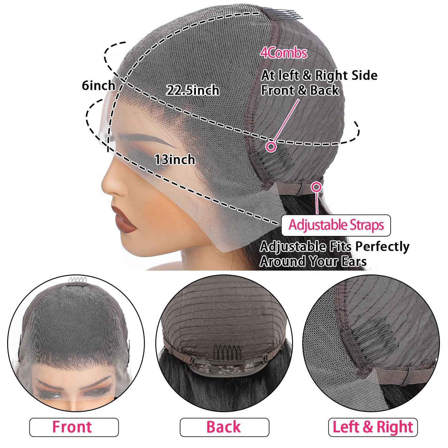 30 Inch Deep Wave Lace Front Wig Human Hair 13x6 HD Pre Plucked 200% Density Deep Curly Lace Frontal Wig for Women