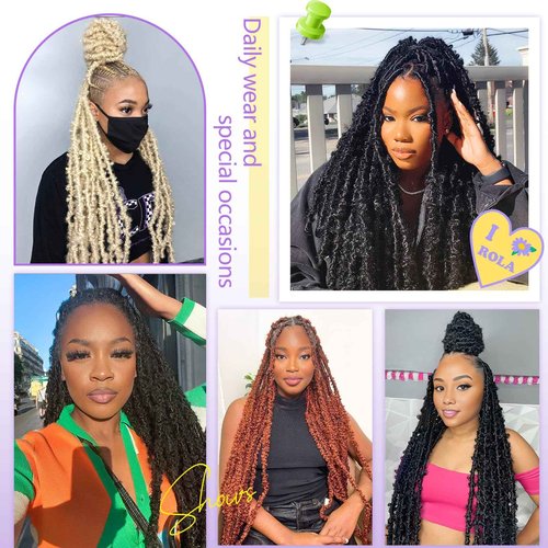 Forevery Butterfly Locs Crochet Hair 30 Inch Distressed Locs Crochet Hair for Black Women Fairy Butterfly Crochet Locs (30 Inch-6 Packs-30#)