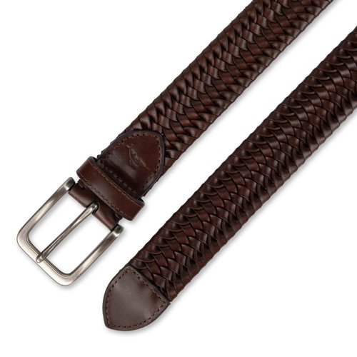 Tommy Bahama Men's Stretch Leather Braid Belt, Brown, Medium