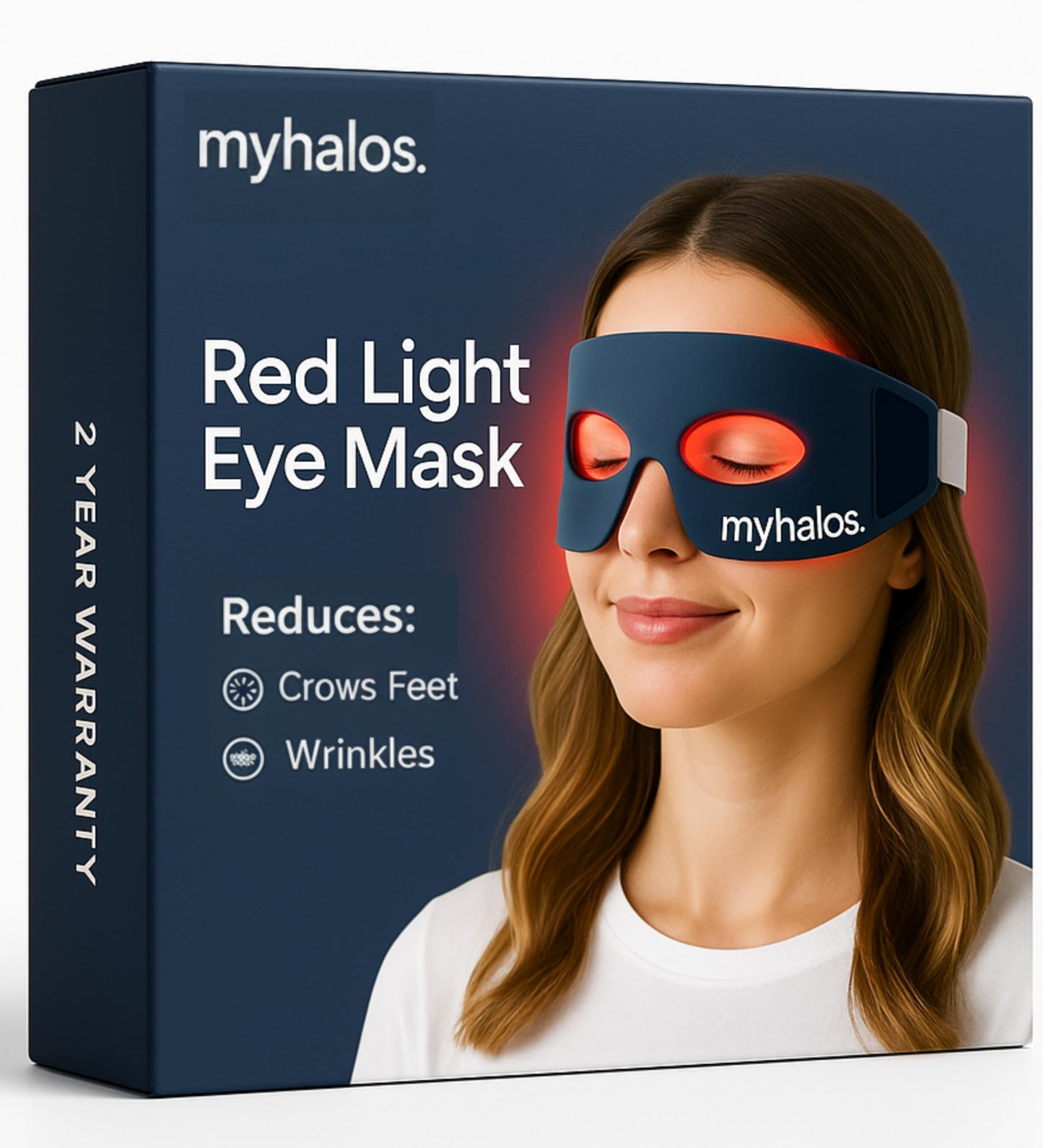 MyHalos Under Eye Red Light Therapy Mask - Advanced Light Mask & LED Eye Mask for Wrinkles, Dark Circles & Crows Feet - Red Light Therapy for Eyes & Face