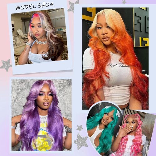 MUXFILLA 613 13x6 Lace Front Wig Human Hair 22-Inch Blonde Wig Body Wave for Black Women 200% Density Pre Plucked Glueless HD Lace Frontal Wig