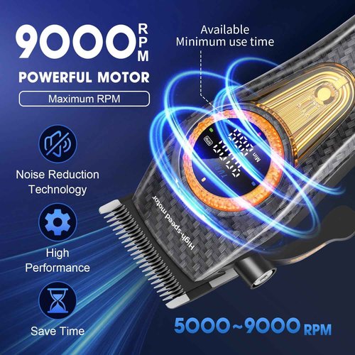 KEMEI Professional Hair Clippers for Men, Clippers for Hair Cutting, Barber Clippers, Cordless Rechargeable Hair Clipper, Haircut Clippers, Hair Cutting Tools, LED Display, Gifts for Men