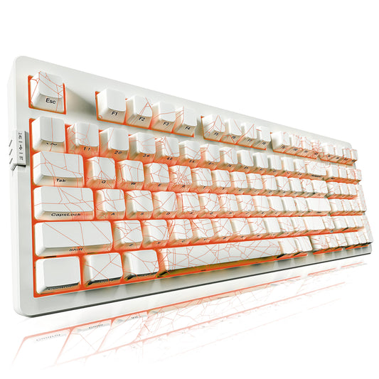 ZORNHER ZH980 Wireless Mechanical Gaming Keyboard,95% White Hot-Swappable Custom Creamy Keyboard with Number Pad,Shine Through Spider Web PC Keycaps, Pre-lubed Linear Switches,RGB Backlit