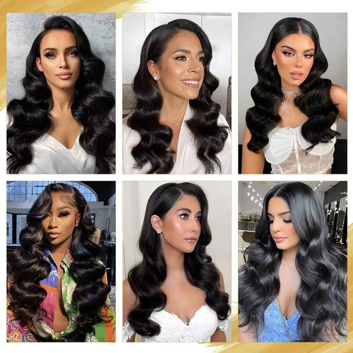 TESSHAIR 13x4 Body Wave Lace Front Wigs Human Hair Pre Plucked for Black Women, 180% Density Glueless Transparent Lace Front Wigs Human Hair Wig with Baby Hair (24 Inch)