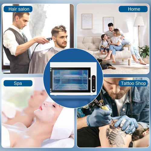 BRBLUERISE Nail Tool Cleaning Machine 17L Big Capacity UV Sanitizer Cabinet Salon Equipment for Spa Beauty Home Metal Tools