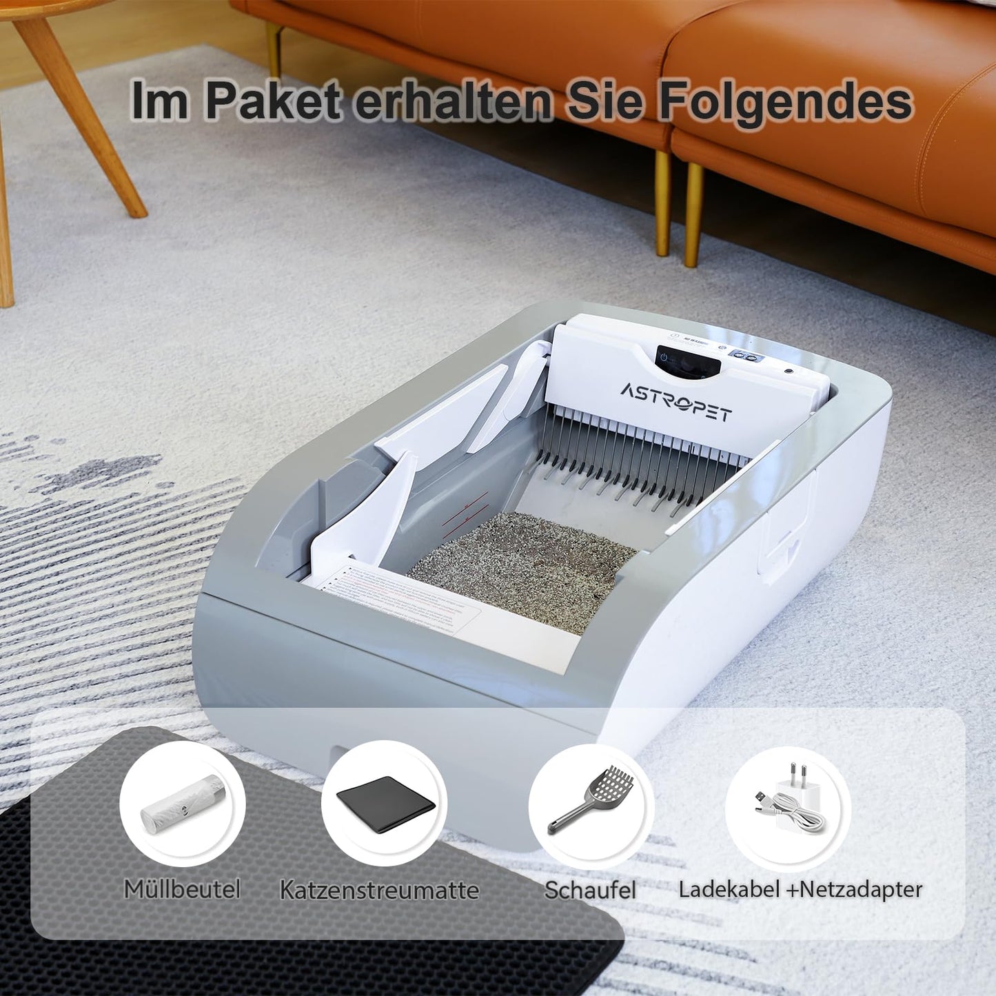 Smart Cat Litter Box with Wide Opening, Self-Cleaning & WiFi App Control