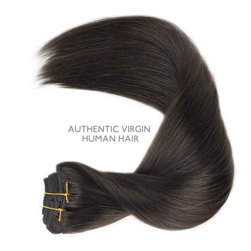 WENNALIFE Clip in Hair Extensions Real Human Hair, 20 Inch 120g 7pcs Remy Hair, Dark Brown Straight Natural Extensiones De Cabello Humano Con Clip Ins