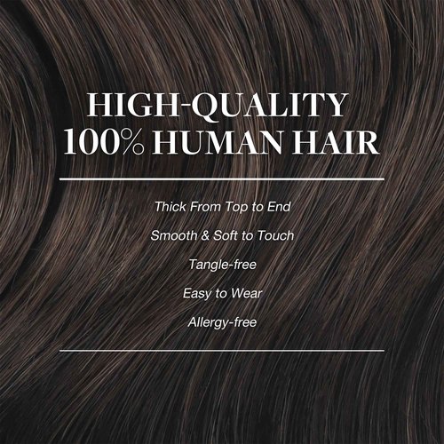 GOO GOO Clip in Hair Extensions Real Human Hair, Remy Human Hair Extensions Clip ins for Women, Natural Human Hair, 20inch 150g 9Pcs, 2 Dark Brown