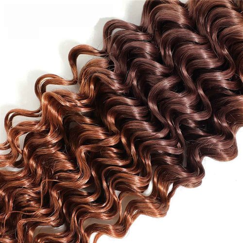 Habiliana Bundles Human Hair 20 22 24 Inch Omber Deep Wave Human Hair Bundles Natural Chocolate Brown T1B/4/30 11A Unprocessed Brazilian Virgin Quick Weave Hair Extensions for Black Women