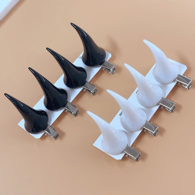 Halloween Horn Hair Clip Set - Dark Gothic Holiday Hair Accessories