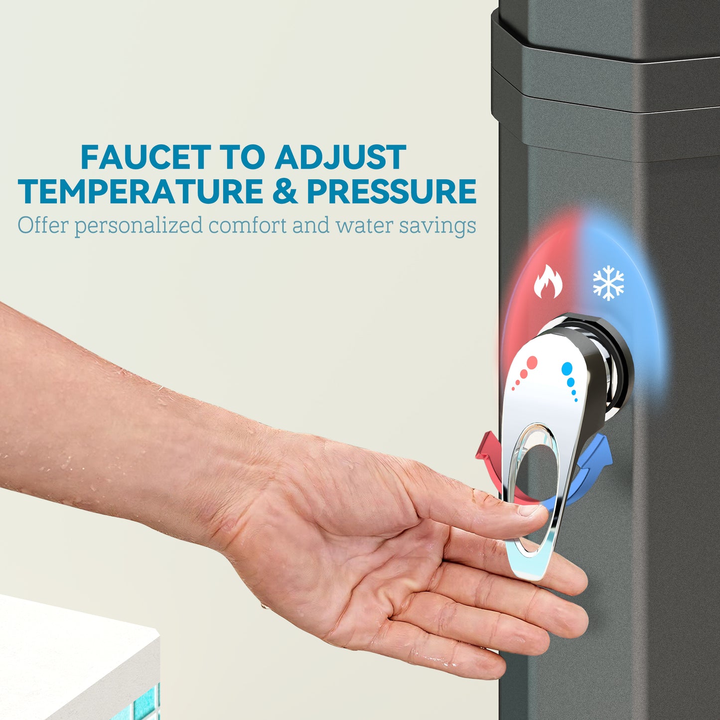 9.2 Gallon Solar Heated Outdoor Shower with Dual Shower Heads
