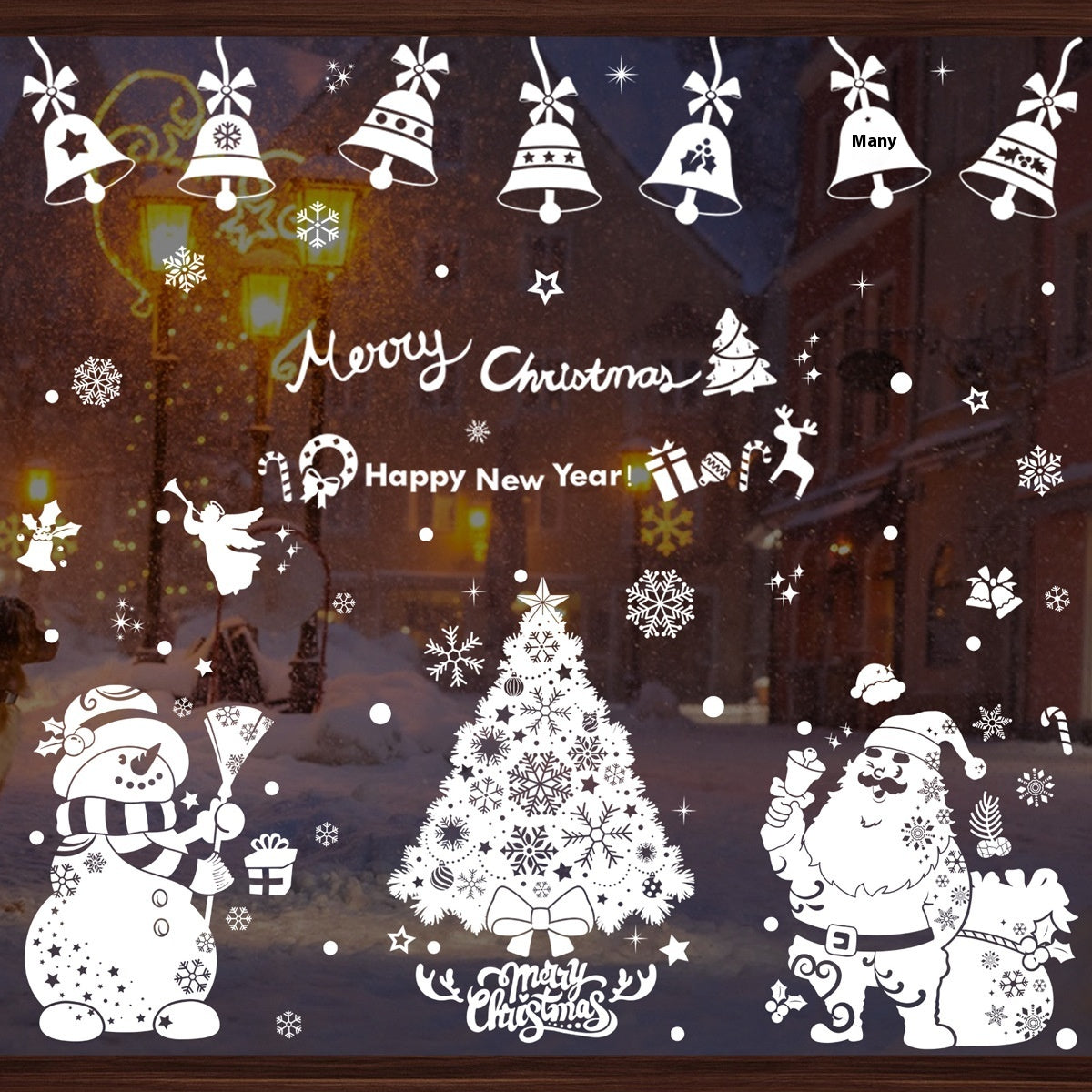 Christmas Window Stickers - Snowman Deer Sled & Holiday Decor Sets