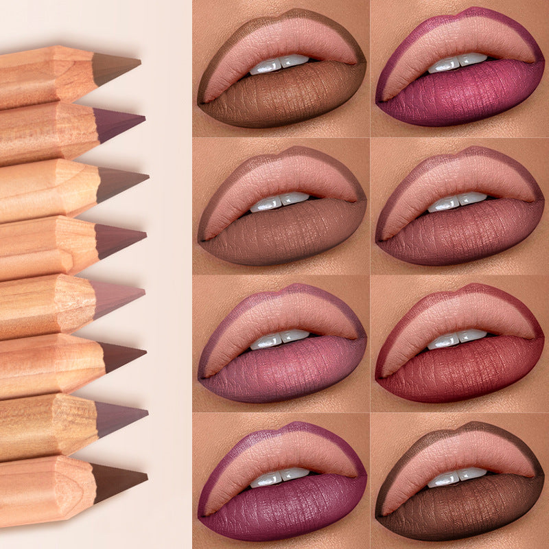 Matte Lip Liner Set 8 Colors Waterproof Natural Lipstick Makeup