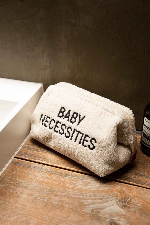 Childhome Baby Necessities Toiletry Bag, Baby Zipper Travel Toiletry Bag, Makeup Travel Pouch, Baby Essentials Must Haves, Teddy Off White