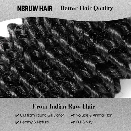 12A Indian Raw Bundles Human Hair 12 14 16 18 Inch Deep Wave Human Hair Bundles,100% Unprocessed Virgin Deals Real Human Hair Extensions,Natural Black Sew In Quick Weave Deep Wave Bundles for Women