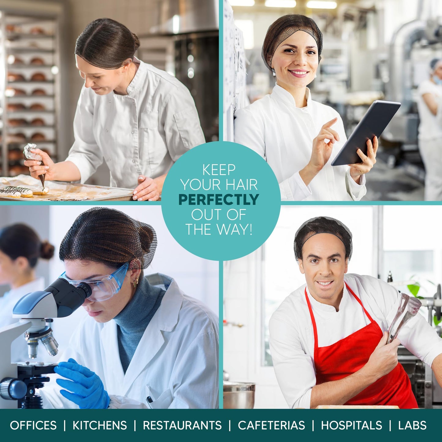 Pruvade - Nylon Hair Nets for Women & Men | Case of 1000 | 24" Honeycomb Mesh Hair Net for Food Service, Medical & Industrial Use - Breathable & Sturdy for Bun Hair, Most Long & Short Hair- Latex Free