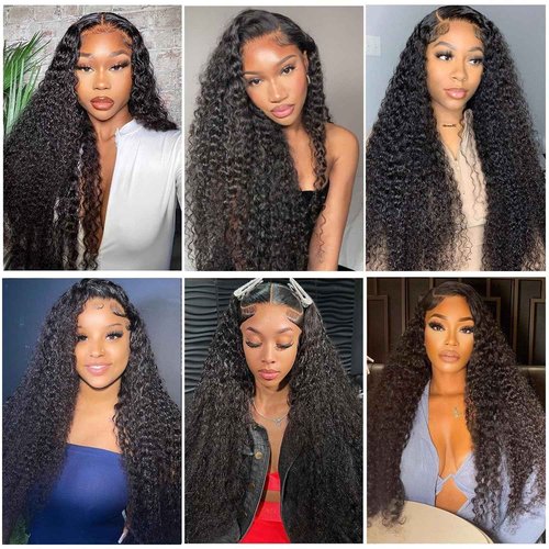 Hoiloxa 5x5 HD Lace Closure Wigs Human Hair Deep Wave Lace Front Wigs Human Hair 180% Density Wet and Wavy Deep Curly Closure Wig Glueless Curly Wigs for Black Women Deep Wave Wig 26 Inch