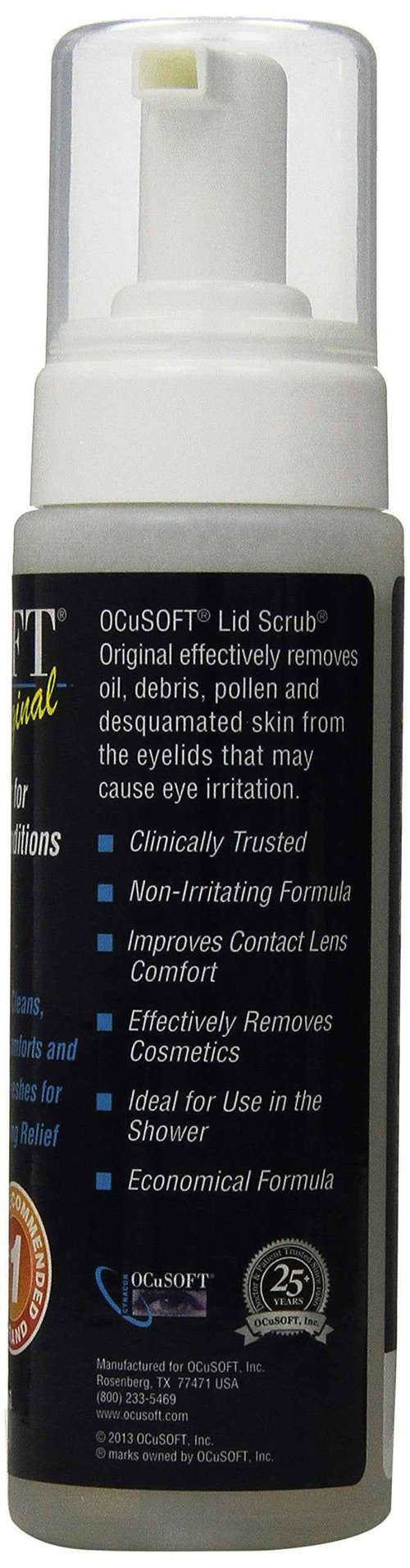 OCuSOFT Lid Scrub Foaming Eyelid Cleanser, 7.25 Fluid Ounce (Pack of 2)
