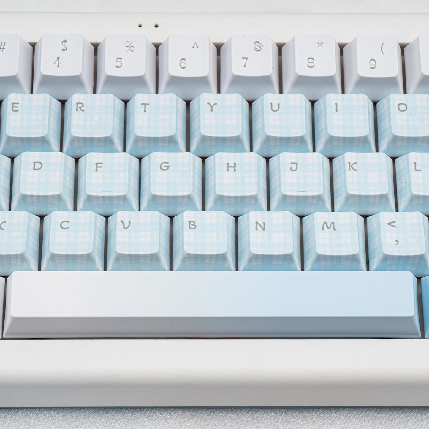 145 Keys PBT Keycap Cherry Profile, Light Blue White Black Bow Aesthetic Dye Sublimation Gaming Custom Keycaps for ANSI/ISO Layout Mechanical Keyboards