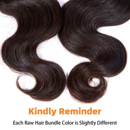 Clytie 5 Years Lasting Raw Natural Dark Brown Body Wave Bundles Human Hair, Lift 613 Raw Cambodian Short 1 Single Wavy Bundle Human Hair 10 Inches One Donor Unprocessed Virgin Sew in