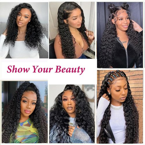 SODLIS 13x6 Deep Wave Lace Front Wigs Human Hair Pre PLucked 13x6 HD Lace Front Wigs Human Hair For Black Women Deep Curly Lace Front Wigs Human Hair Natural Color Glueless Wig (22 Inch)