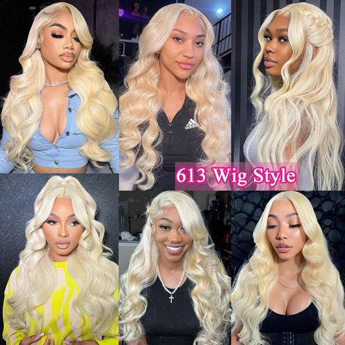 Sharimo 613 Lace Front Wig Human Hair 180% Density Blonde Body Wave Lace Front Wigs Human Hair Pre Plucked HD Lace Frontal Wig 13x6 Blonde Wig for Women 24 Inch