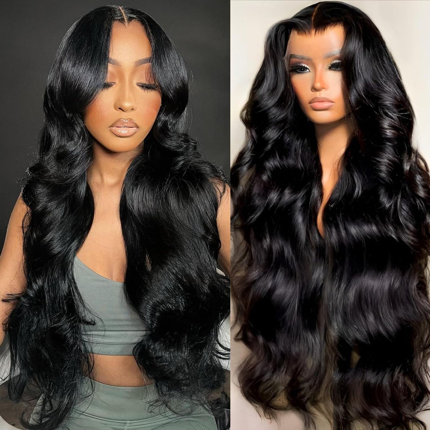 Pevrvfe 13x6 HD Lace Front Wigs Human Hair 30 Inch Body Wave Lace Front Wigs Human Hair Pre Plucked 200 Density Natural Color Glueless Wig for Black Women