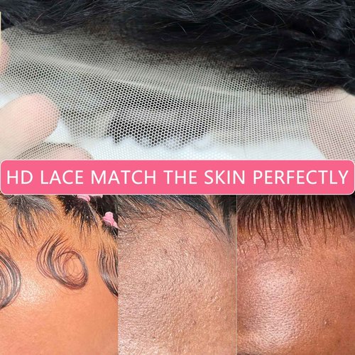 Simeider 24 Inch Water Wave Lace Front Wigs Human Hair Wigs for Black Women 180% Density 5x5 HD Lace Front Glueless Wigs Human Hair Pre Plucked with Baby Hair Deep Curly Lace Frontal Human Hair Wig