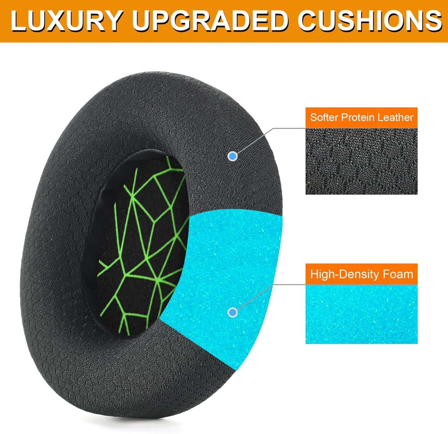 Arctis 3/5 / 7/9 Replacement Black Fabric Ear Pads Cushion Compatible with SteelSeries Arctis 3 / Arctis 5 / Arctis 7 Arctis 9 / Arctis 1 / Arctis pro Lossless Wireless Gaming Headset Headphone