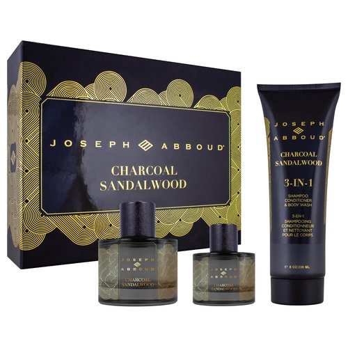 JOSEPH ABBOUD Charcoal Sandalwood Eau de Parfum Gift Set for Him, 3.4 fl. oz