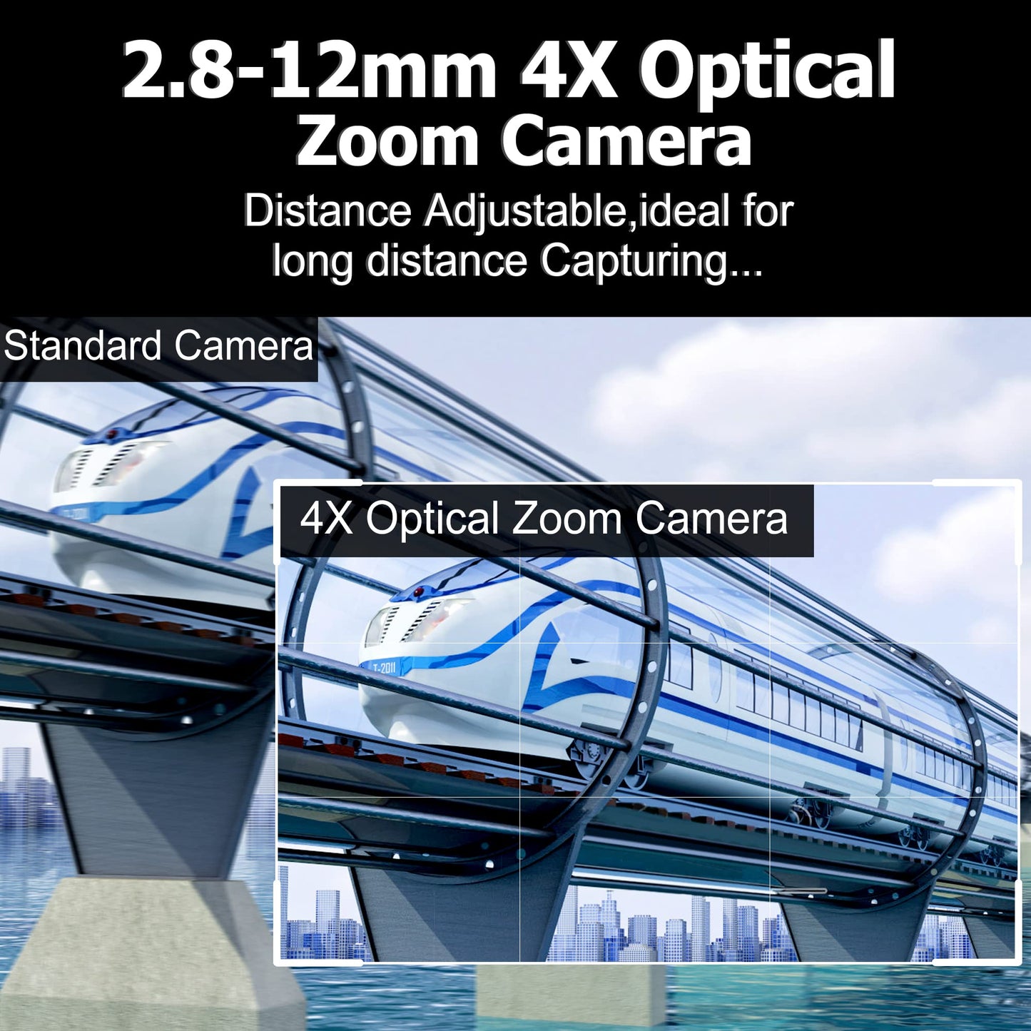1080P USB Webcam with Zoom 5-50mm, Variable Focus, High Speed 100fps, UVC USB2.0 for PC & Industrial Video