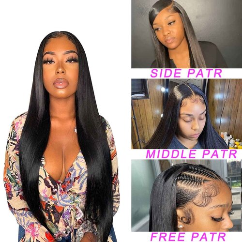 bunGiol 26 Inch Straight Lace Front Wigs Human Hair 10A Virgin Lace Frontal Wigs 13x4 Hd Lace Front Wigs Human Hair Wig with Babyhair Natural Hairline 180%