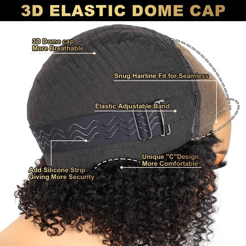 AOFEER Curly Bob Wig Human Hair Glueless Wigs Human Hair Pre Plucked Pre Cut Bleached Knots 6x4 HD Lace Front Wear and Go Glueless Wig Human Hair 200% Density Short Curly Bob Wigs for Women 14 Inch