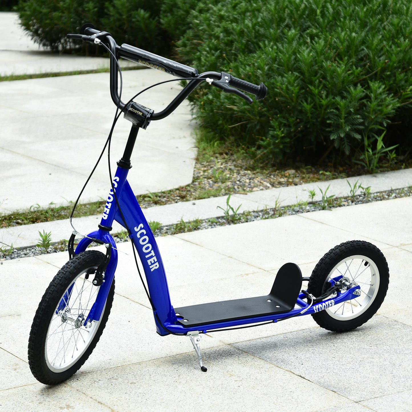 Kids Blue Kick Scooter with Adjustable Handlebar & Dual Brakes