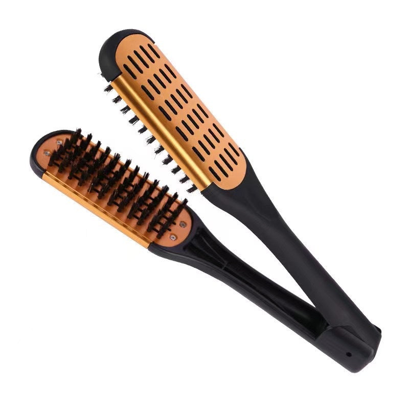 Hairdressing Clamp Comb for Hair Styling - V-Shaped Bristle Comb in Multiple Colors