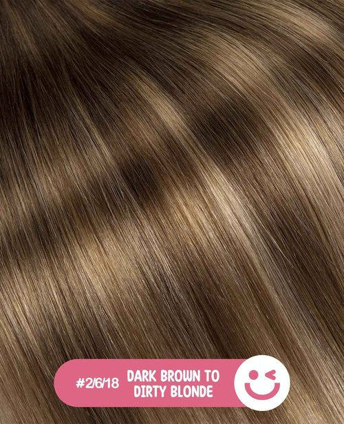 Youngsmile Invisible Tape in Hair Extensions Human Hair #2/6/18 Dark Brown to Dirty Blonde 20pcs 45g 20 Inch Invisi Edge Tape in Hair Extensions Human Hair Remy Seamless Tape ins (#2/6/18,20'')