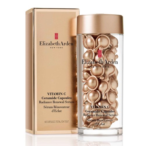 Elizabeth Arden Vitamin C Serum with Ceramides, Anti Aging Radiance Renewal Ceramide Serum, Brightens Skin, Minimizes Dark Spots, and Enhances Skin Tones, Fragrance Free, 60 Capsules, 0.95 oz