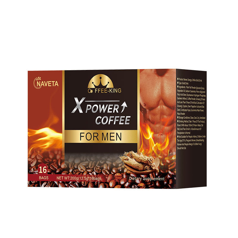 Instant Black Coffee with Ginseng and Oyster Tonic - Energy Boost, 16 Sachets