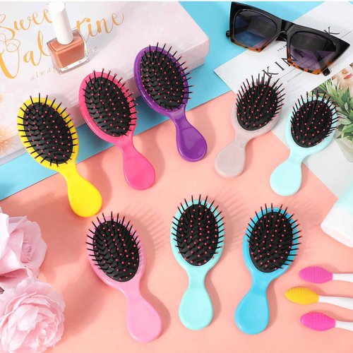 FoldTier 120 Pcs Mini Travel Detangling Brush with Soft Bristles for Wet and Dry Hair - Smoothing Knots with Ease for Most Hair Types
