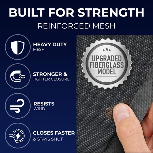 Flux Phenom Upgraded Magnetic Screen Door - Bugs Out, Breeze in - 9min Install Auto-Sealing Heavy Duty Double Stitched Mesh, 52 Magnets, Hands Free Patio Door Net, Pet & Kid Friendly, 38 x 82 Inch