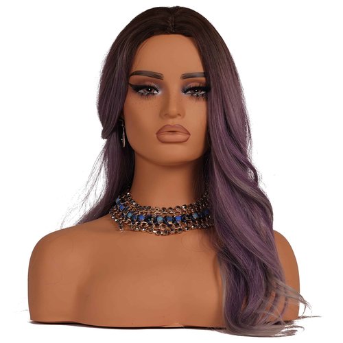 J&F CO Realistic Europe and America Female Mannequin Head with Shoulder Display Manikin Heads Bust for Wigs,Makeup,Beauty Accessories (DC 487 hy mazi)